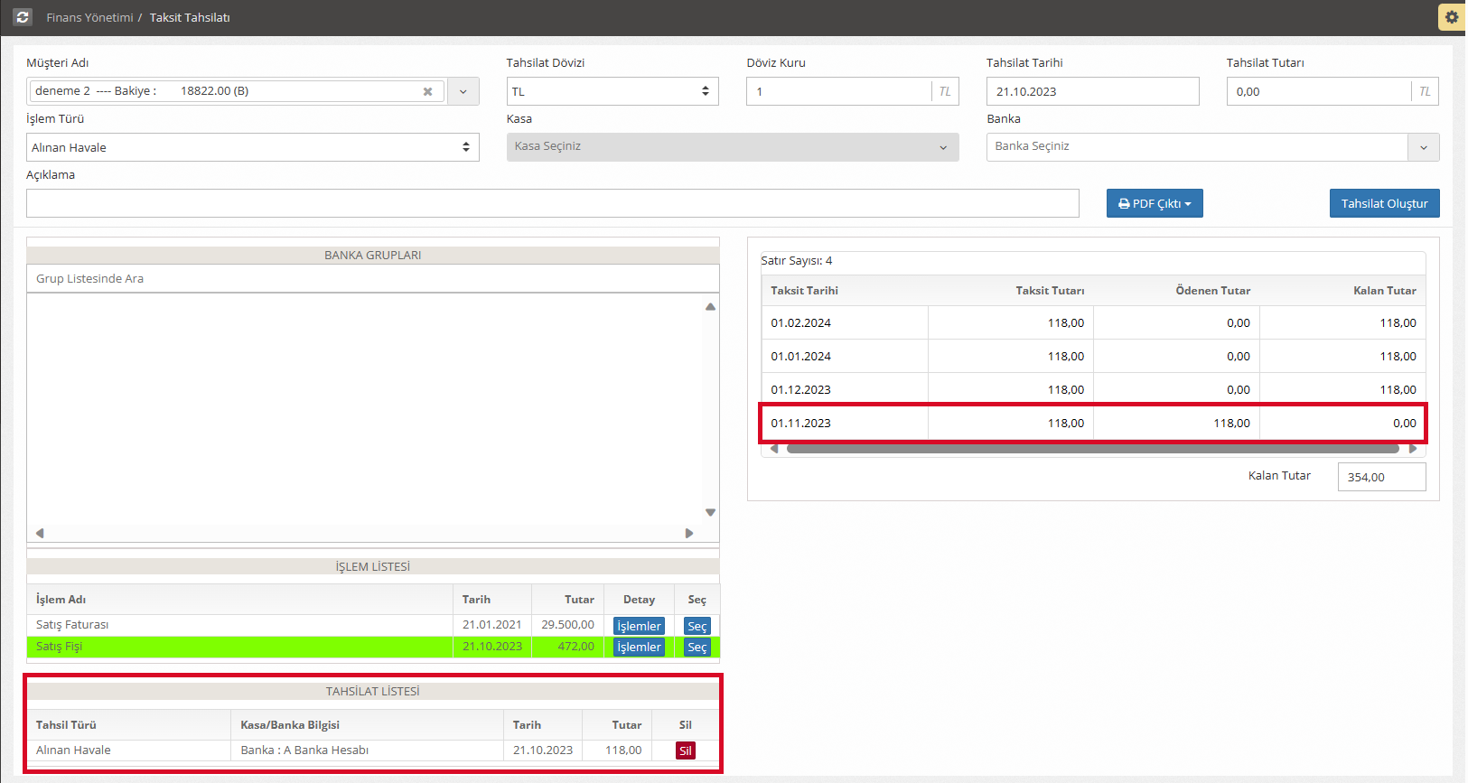 Taksit Tahsilat Ödeme